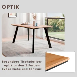 OTTO home Essgruppe »Genf Tischgruppe, Esstisch plus 4 Stühle« Set, Otto's DAUERTIEFPREIS, 5 Stk. tlg. Küchentisch, 4 Stühle, moderne Tischplatte in eiche/schwarz