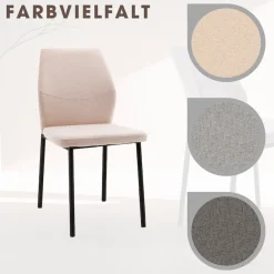 OTTO home Essgruppe »Genf Tischgruppe, Esstisch plus 4 Stühle« Set, Otto's DAUERTIEFPREIS, 5 Stk. tlg. Küchentisch, 4 Stühle, moderne Tischplatte in eiche/schwarz