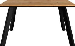 OTTO home Essgruppe »Genf Tischgruppe, Esstisch plus 4 Stühle« Set, Otto's DAUERTIEFPREIS, 5 Stk. tlg. Küchentisch, 4 Stühle, moderne Tischplatte in eiche/schwarz