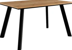 OTTO home Essgruppe »Genf Tischgruppe, Esstisch plus 4 Stühle« Set, Otto's DAUERTIEFPREIS, 5 Stk. tlg. Küchentisch, 4 Stühle, moderne Tischplatte in eiche/schwarz