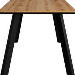 OTTO home Essgruppe »Genf Tischgruppe, Esstisch plus 4 Stühle« Set, Otto's DAUERTIEFPREIS, 5 Stk. tlg. Küchentisch, 4 Stühle, moderne Tischplatte in eiche/schwarz