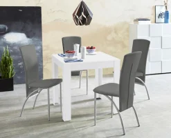 OTTO home Essgruppe »LynnNico« Set,Set: Esstisch 80 x 80 cm und 4 Stühle mit pflegeleichtem Kunstleder