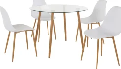 OTTO home Essgruppe »Miller« Set, 5 Stk. tlg. Glastisch mit 4 Stühlen (Kunststoffschale)