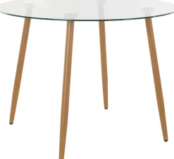OTTO home Essgruppe »Miller« Set, 5 Stk. tlg. Glastisch mit 4 Stühlen (Kunststoffschale)