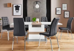 OTTO home Essgruppe »Perez/Lila« Set, 5 Stk. tlg. mit 4 Stühlen, Tisch ausziehbar, Breite 160-200 cm