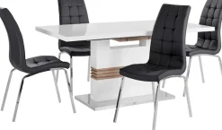 OTTO home Essgruppe »Perez/Lila« Set, 5 Stk. tlg. mit 4 Stühlen, Tisch ausziehbar, Breite 160-200 cm