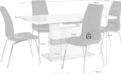 OTTO home Essgruppe »Perez/Lila« Set, 5 Stk. tlg. mit 4 Stühlen, Tisch ausziehbar, Breite 160-200 cm