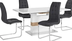 OTTO home Essgruppe »Perez/Lola« Set, 5 Stk. tlg. mit 4 Stühlen, Tisch ausziehbar, Breite 160-200 cm
