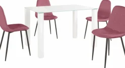 OTTO home Essgruppe Set, 5 Stk. tlg. mit Glastisch, Breite 120 cm
