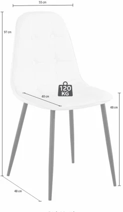 OTTO home Essgruppe Set, 5 Stk. tlg. mit Glastisch, Breite 120 cm