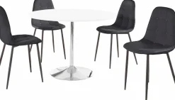OTTO home Essgruppe Set, 5 Stk. tlg. mit rundem Tisch in weiß Hochglanz