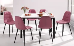 OTTO home Essgruppe Set, 5 Stk. tlg. Esstisch, Breite 120 cm und 4 Esszimmerstühle, Bezug in Kunstleder