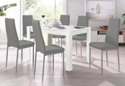 OTTO home Essgruppe »Tisch, Stuhl« Set, 5tlg. Set. Tisch 120 cm plus 4 Stühle, 5 Stk. tlg. Tisch 120 cm, 4 Stühle in Lederoptik