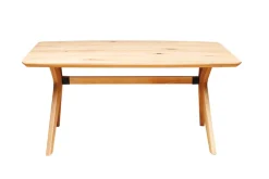 OTTO home Esstisch »Arco Küchentisch, Tisch, Speisetisch, Esszimmertisch, Familientisch« 4 cm Tischplatte, Eiche geölt, Schweizer Kante & gekreuzte Beine