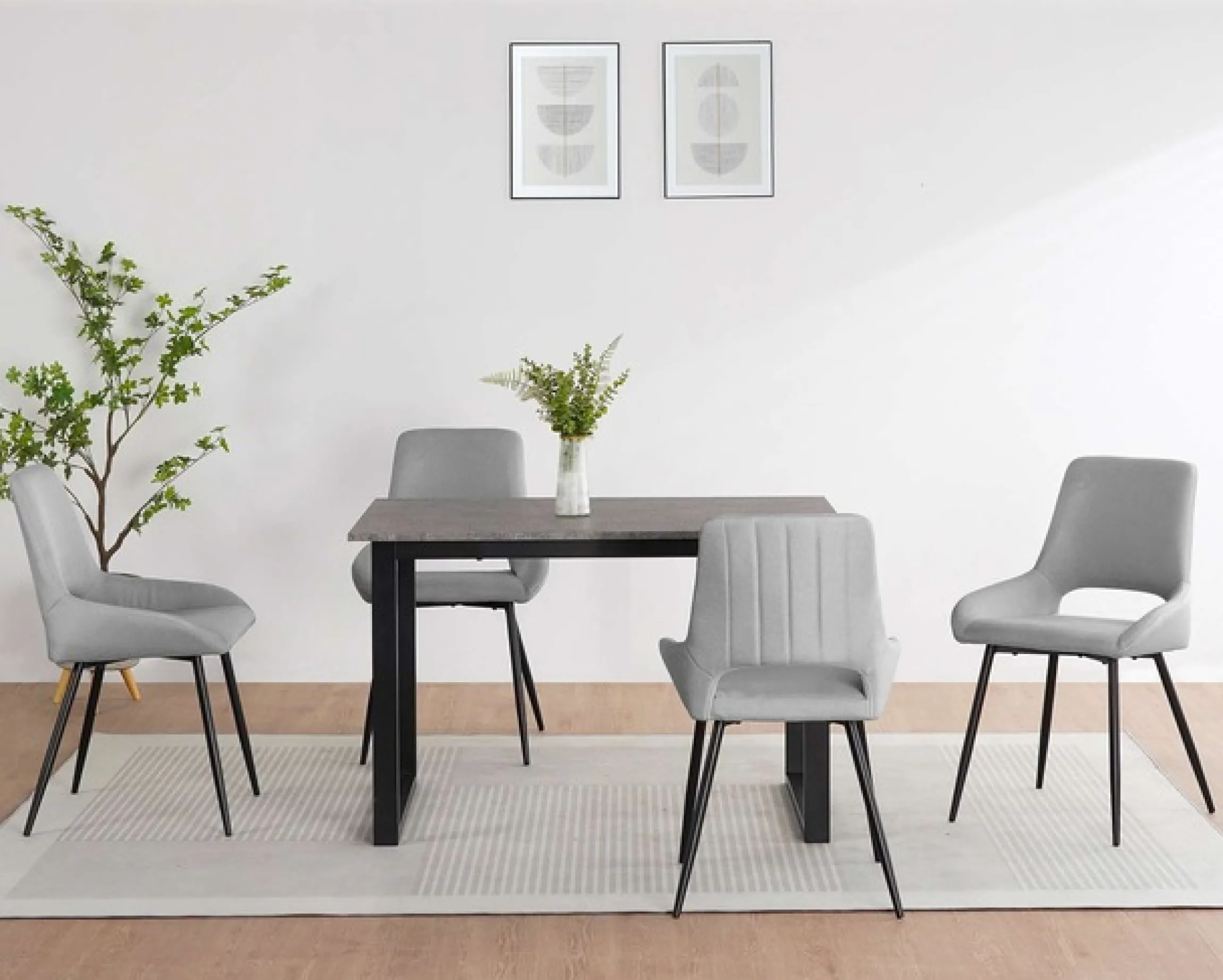 OTTO home Esstisch »Barcell« schwarzes Metallgestell, Plattenvarianten wählbar, sowie Größen