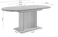 OTTO home Esstisch »Basel, Esstisch ausziehbar, in 2 Farben erhältlich« pflegeleichter Tisch, 140cm auf 180cm ausziehbar, verschiedene Farben