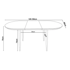 OTTO home Esstisch »Belleville« mit Anstecksplatte, ausziehbar 120-160 cm, Höhe 77 cm