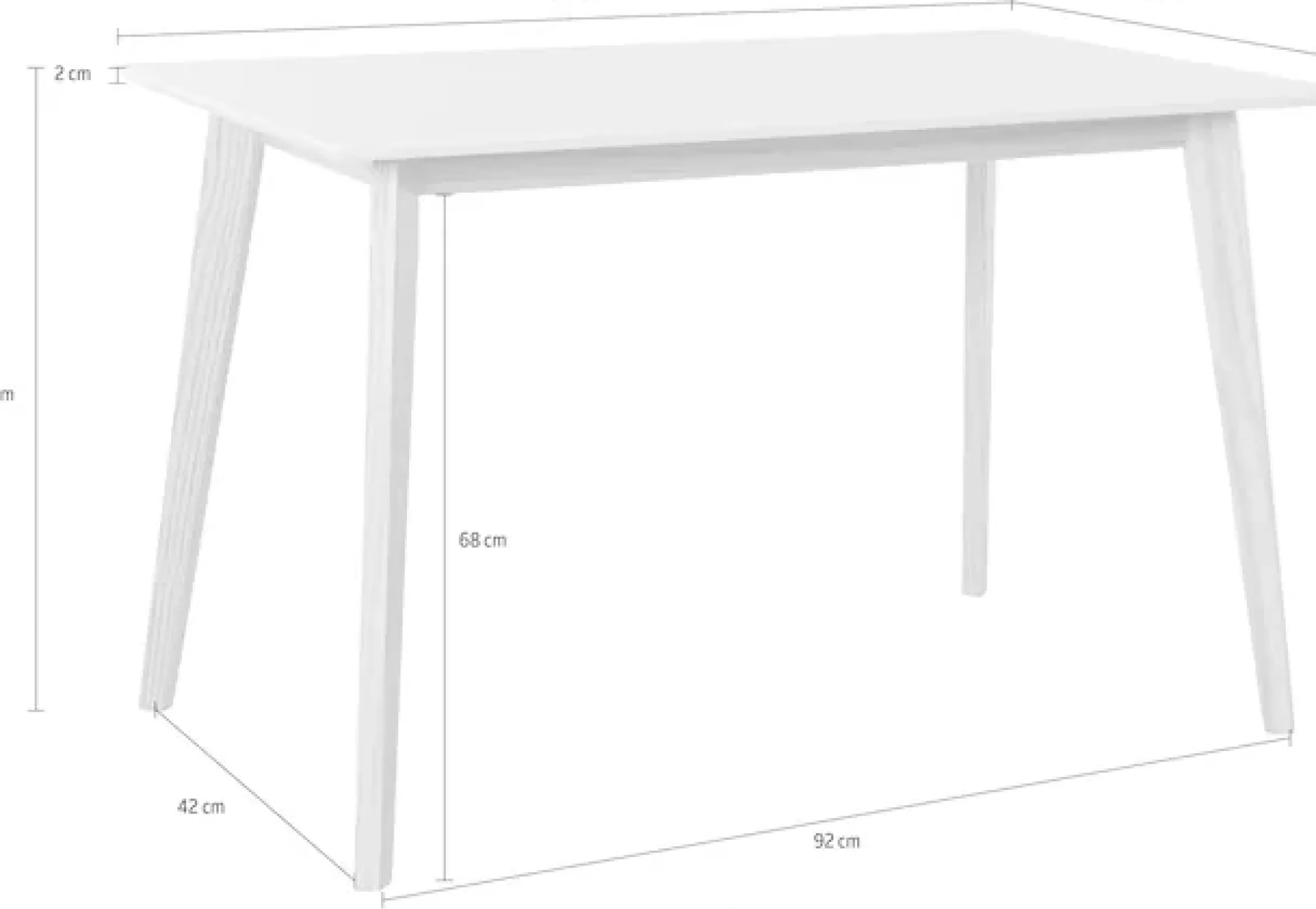 OTTO home Esstisch »Cody« mit Beinen aus Massivholz eckige MDF-Tischplatte, in 2 Farbvarianten