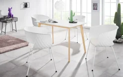 OTTO home Esstisch »Cody« mit Beinen aus Massivholz eckige MDF-Tischplatte, in 2 Farbvarianten