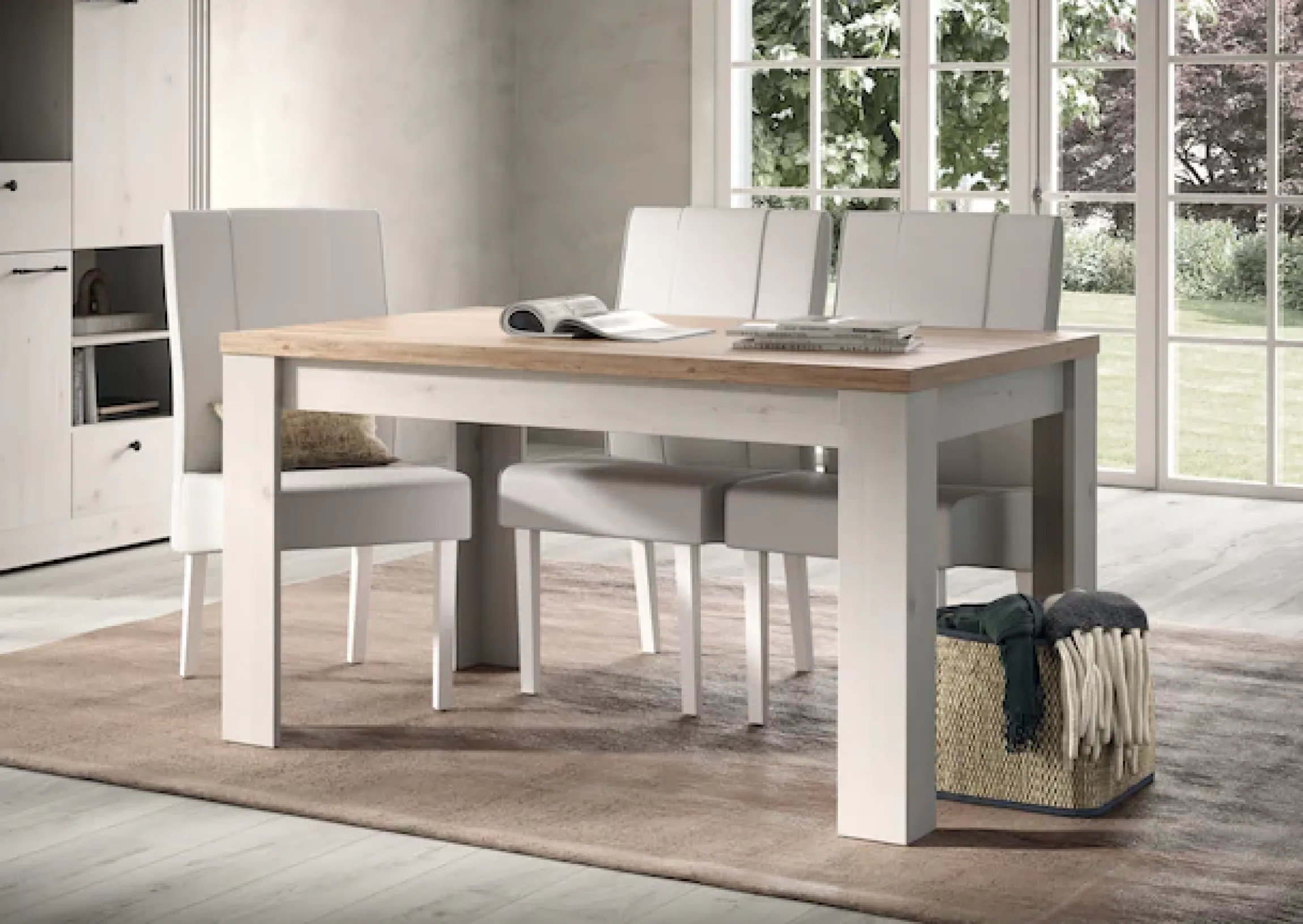 OTTO home Esstisch »Country 137 x 90 cm, Küchentisch, Esszimmertisch,« zweifarbig, rechteckig, Esstisch ausziehbar, erweiterbar auf 185 cm