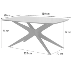 OTTO home Esstisch »Dakona« Tischplatte mit Holzstruktur, schwarze Metallbeine, Höhe 76 cm