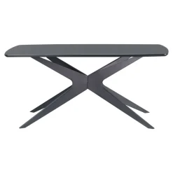 OTTO home Esstisch »Dakona« Tischplatte mit Holzstruktur, schwarze Metallbeine, Höhe 76 cm