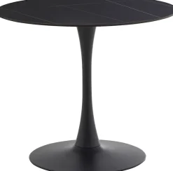 OTTO home Esstisch »Freya« 1 Stk. tlg. Runder Tisch 90cm in Sinterstein, Black Copper mit schwarzem Säulenfuß