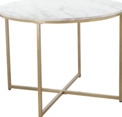 OTTO home Esstisch »Gondat« 1 Stk. tlg. mit Tischplatte in Marmor-Optik, Gestell aus Metall golden, Höhe 76 cm