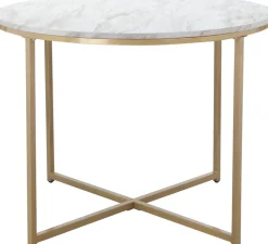 OTTO home Esstisch »Gondat« 1 Stk. tlg. mit Tischplatte in Marmor-Optik, Gestell aus Metall golden, Höhe 76 cm