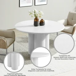 OTTO home Esstisch »Josselin« Industrial Look mit Zement-Optik, organischem Gestell