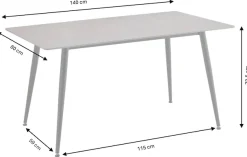 OTTO home Esstisch »Juniper« 1 Stk. tlg. Tisch 140x80cm in Sinterstein-Keramikoptik für bis zu 6 Personen