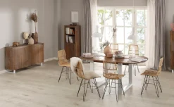 OTTO home Esstisch »Lagos« aus schönem massivem Kiefernholz, mit weiß lackierten Metallbeinen