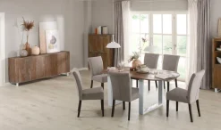 OTTO home Esstisch »Lagos« aus schönem massivem Kiefernholz, mit weiß lackierten Metallbeinen