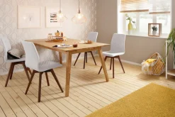 OTTO home Esstisch »Lake« Eiche massiv, Breite 150 cm, erweiterbar mit Ansteckplatten