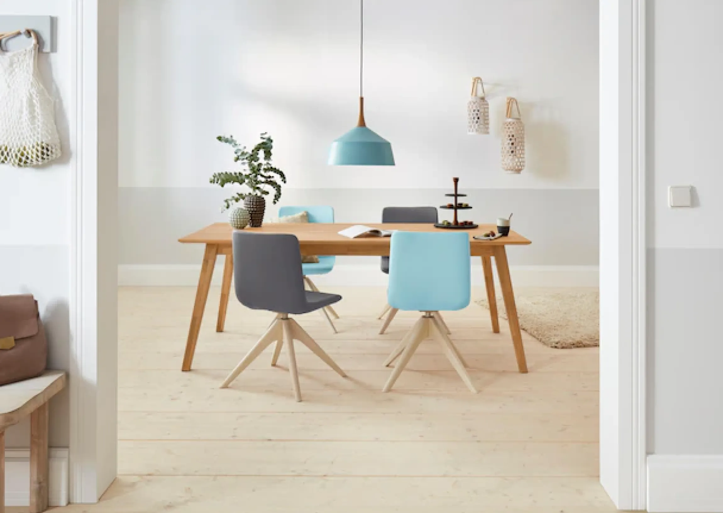 OTTO home Esstisch »Lake« Eiche massiv, Breite 150 cm, erweiterbar mit Ansteckplatten