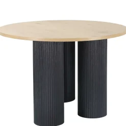 OTTO home Esstisch »Mandan« rund, 110x110 cm, 25 cm runde Beine mit Rillenstruktur, Höhe 76 cm
