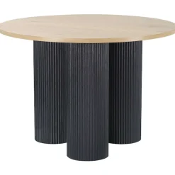 OTTO home Esstisch »Mandan« rund, 110x110 cm, 25 cm runde Beine mit Rillenstruktur, Höhe 76 cm