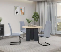 OTTO home Esstisch »Mandan« rund, 110x110 cm, 25 cm runde Beine mit Rillenstruktur, Höhe 76 cm