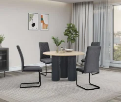 OTTO home Esstisch »Mandan« rund, 110x110 cm, 25 cm runde Beine mit Rillenstruktur, Höhe 76 cm