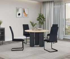OTTO home Esstisch »Mandan« rund, 110x110 cm, 25 cm runde Beine mit Rillenstruktur, Höhe 76 cm