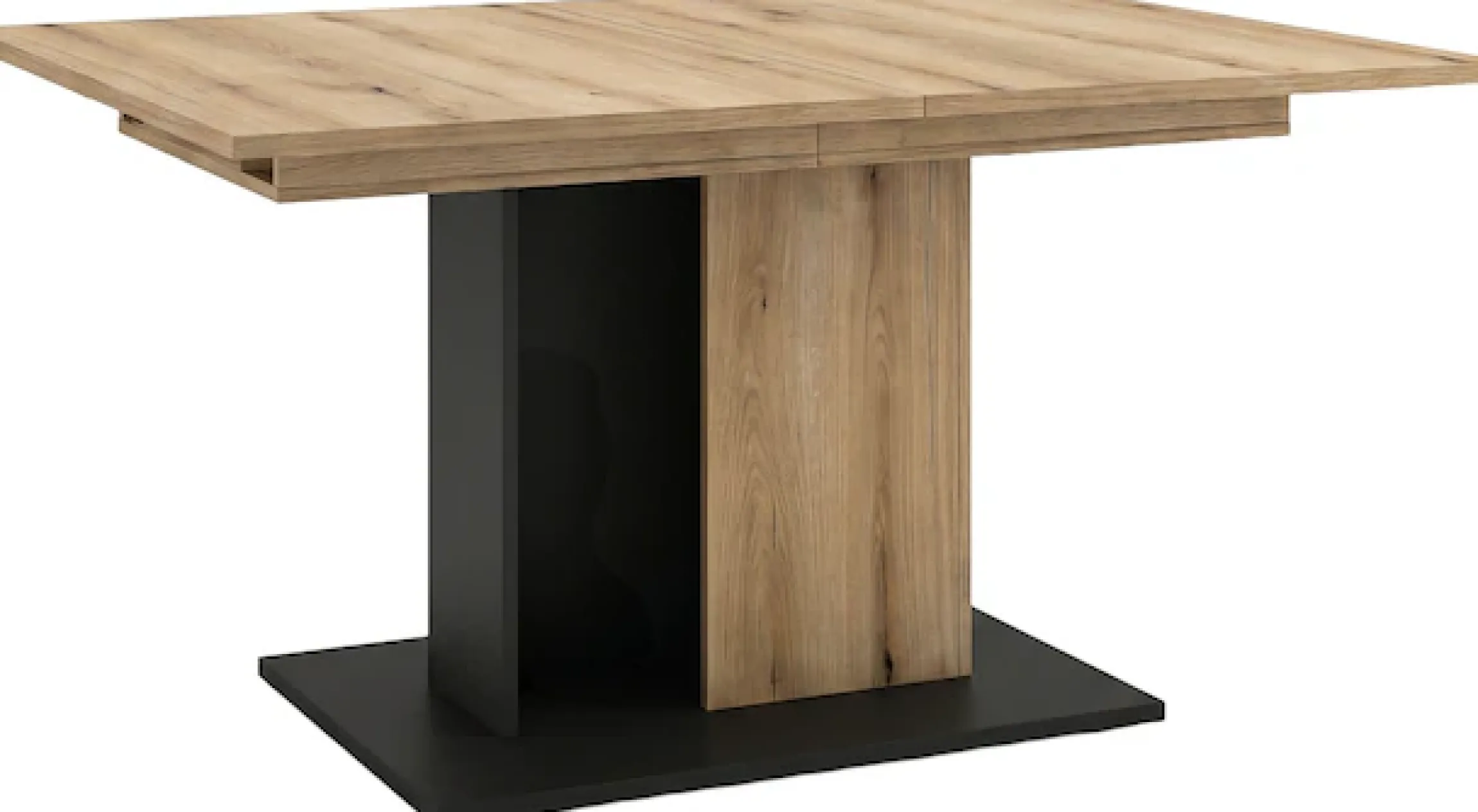 OTTO home Esstisch »MONOLITH, ausziehbar 150 -230 cm, inklusive 2x 40 cm Einlegeplatte« Doppelsäulen-Gestell mit Bodenplatte, Tisch, Küchentisch, Esszimmer
