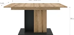 OTTO home Esstisch »MONOLITH, ausziehbar 150 -230 cm, inklusive 2x 40 cm Einlegeplatte« Doppelsäulen-Gestell mit Bodenplatte, Tisch, Küchentisch, Esszimmer