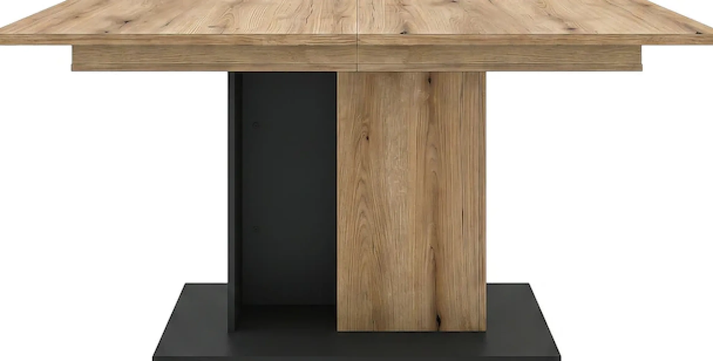 OTTO home Esstisch »MONOLITH, ausziehbar 150 -230 cm, inklusive 2x 40 cm Einlegeplatte« Doppelsäulen-Gestell mit Bodenplatte, Tisch, Küchentisch, Esszimmer
