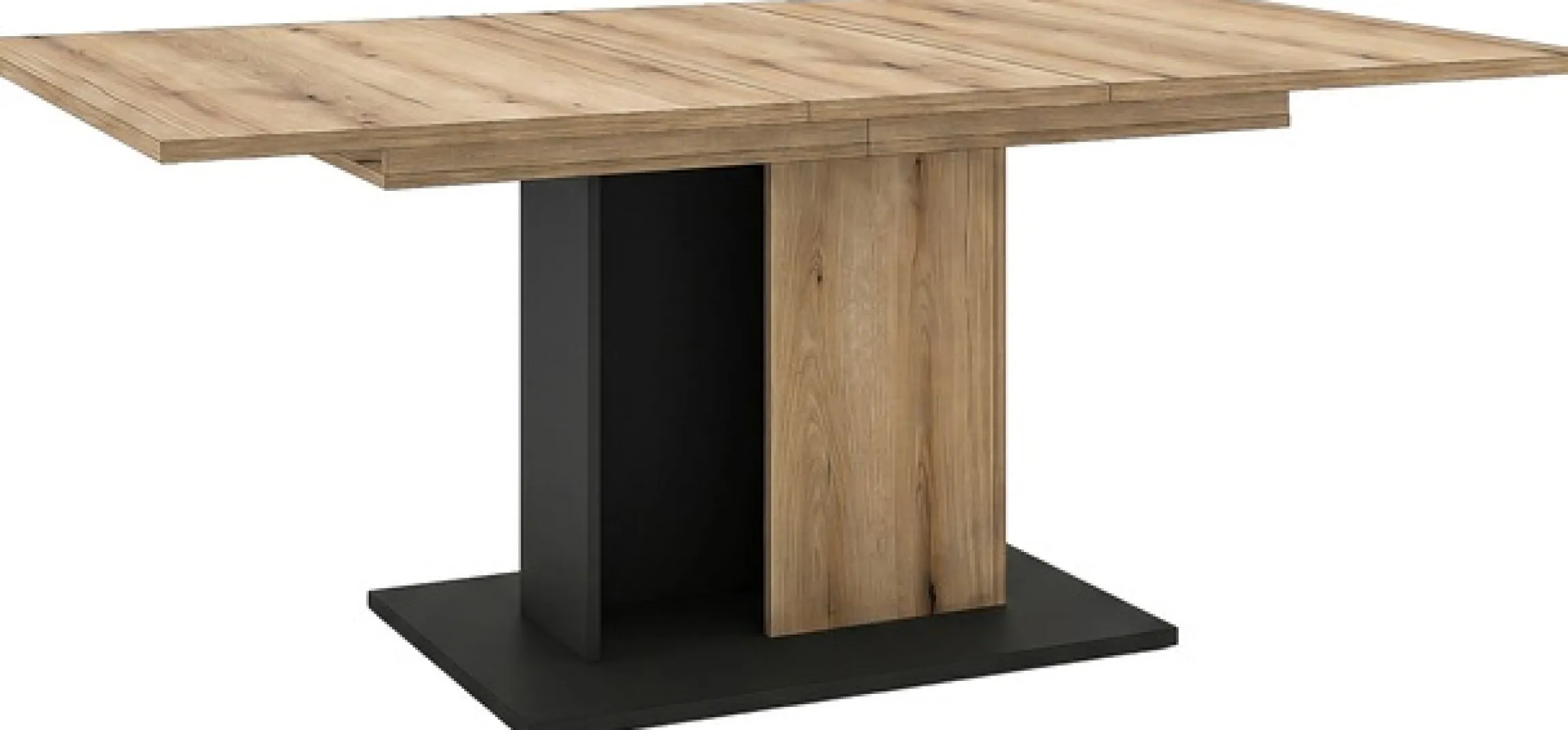 OTTO home Esstisch »MONOLITH, ausziehbar 150 -230 cm, inklusive 2x 40 cm Einlegeplatte« Doppelsäulen-Gestell mit Bodenplatte, Tisch, Küchentisch, Esszimmer
