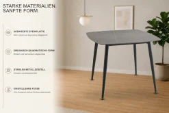 OTTO home Esstisch »Nora« 1 Stk. tlg. organisch-quadratischer Tisch 90x90cm in Sinterstein-Keramikoptik