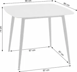 OTTO home Esstisch »Nora« 1 Stk. tlg. organisch-quadratischer Tisch 90x90cm in Sinterstein-Keramikoptik