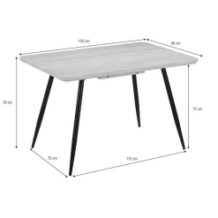 OTTO home Esstisch »Ombrone« ausziehbar 120-160 cm, Synchronauszug, inkl Einlegeplatte, Breite 80cm
