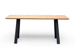 OTTO home Esstisch »Reidigen Küchentisch, A-Form Metallgestell, Wildeiche massiv geölt« Baum Kante oder Schweizer Kante, erhältlich in 3 Größen und 2 Farben