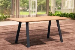 OTTO home Esstisch »Reidigen Küchentisch, A-Form Metallgestell, Wildeiche massiv geölt« Baum Kante oder Schweizer Kante, erhältlich in 3 Größen und 2 Farben