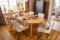 OTTO home Esstisch »Toarp« Massivholz Eiche Ausziehtisch, mit integrierter Einlegeplatte